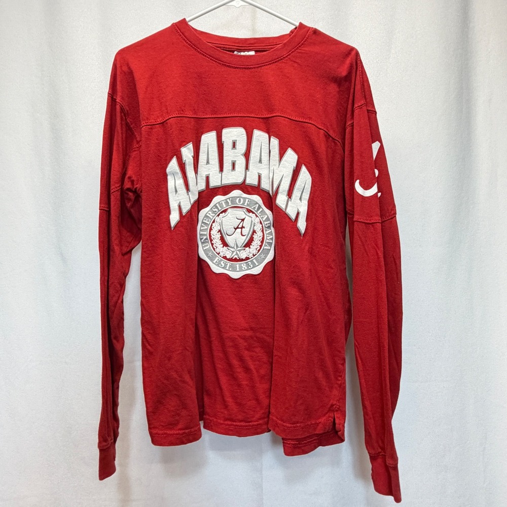 Alabama Crimson Tide Shirt Women Medium Pressbox Red Long Sleeve Thumbhole NCAA